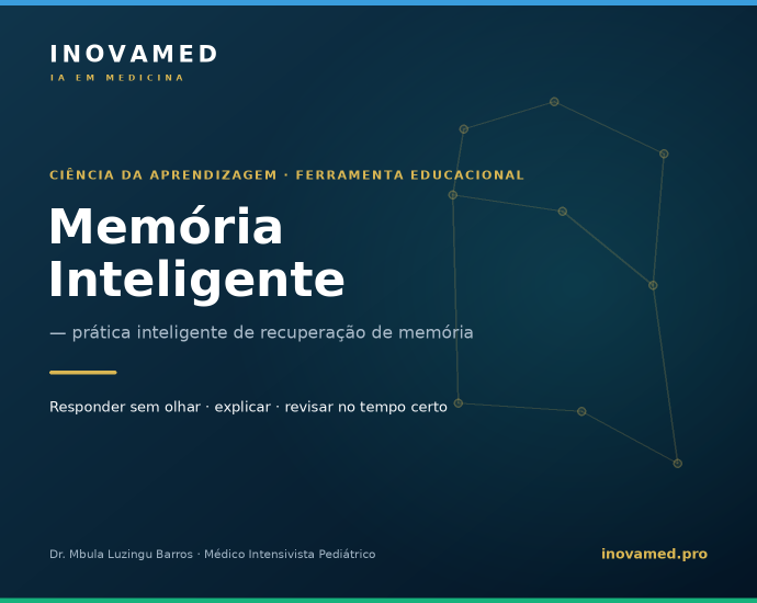 Capa da ferramenta Memória Inteligente da INOVAMED, em azul-marinho e dourado